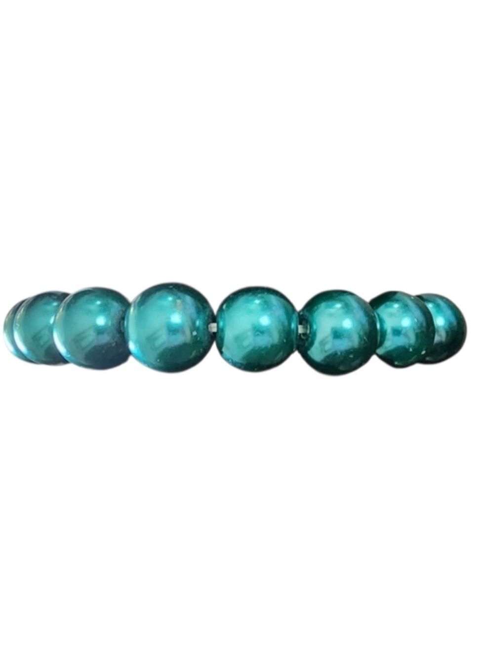 Teal Glass Beaded Stretch Bracelet